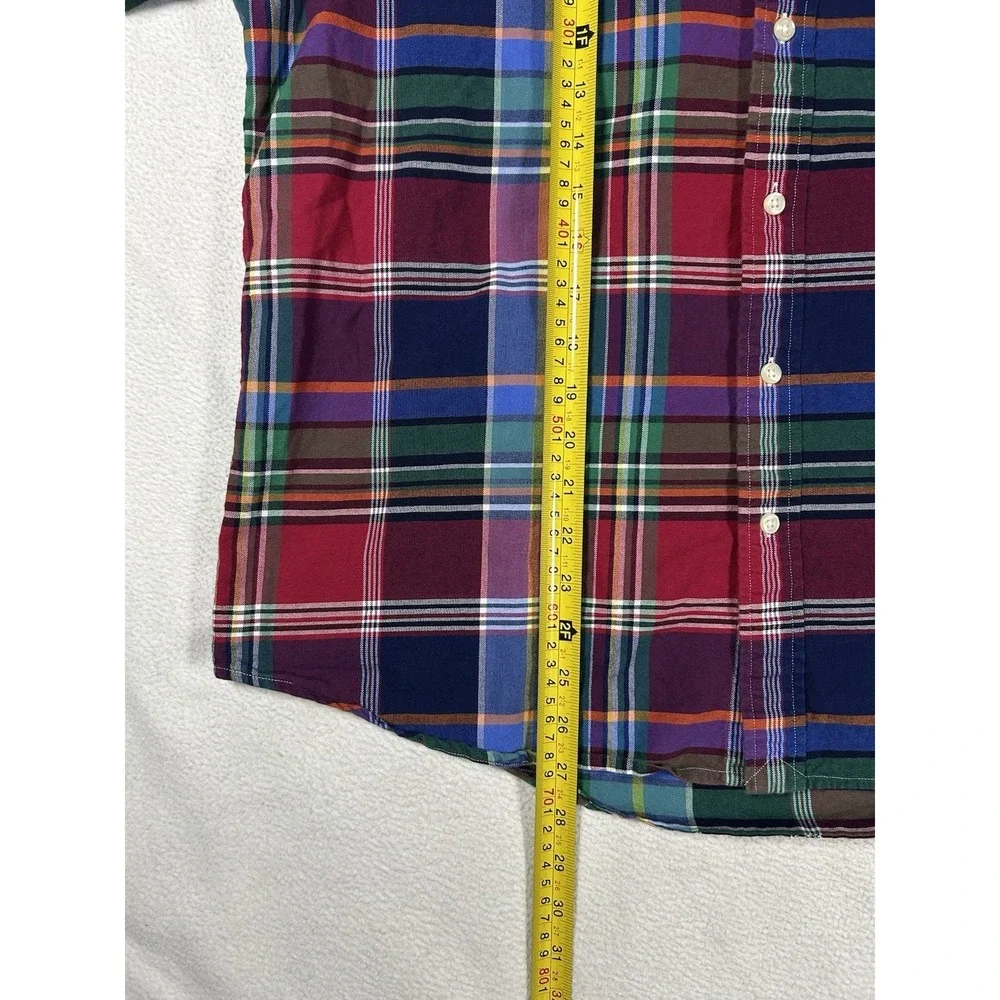 Polo Ralph Lauren Shirt Men's Large Multicolor‎ Plaid Short Sleeve Flesh Pony